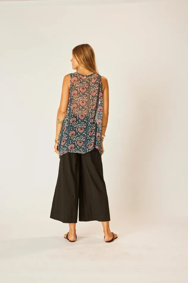 Tops Shop Natalie Martin ARIANA TANK Vintage Flowers Indigo