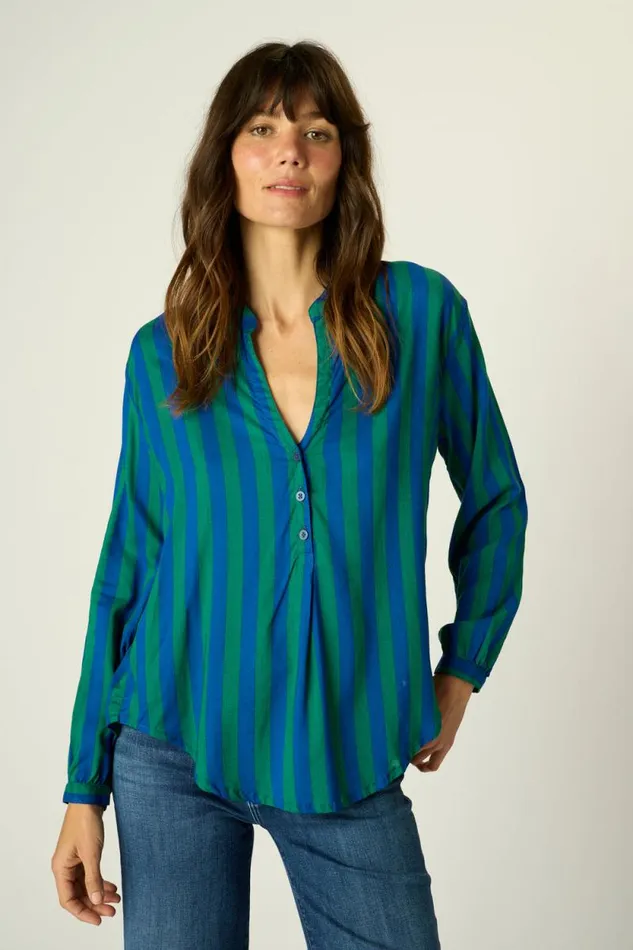 Tops Shop Natalie Martin LESLIE SHIRT Bluegreen Stripe