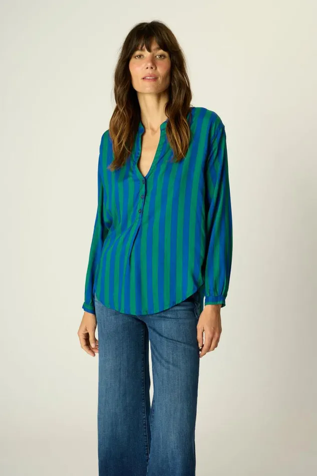Tops Shop Natalie Martin LESLIE SHIRT Bluegreen Stripe