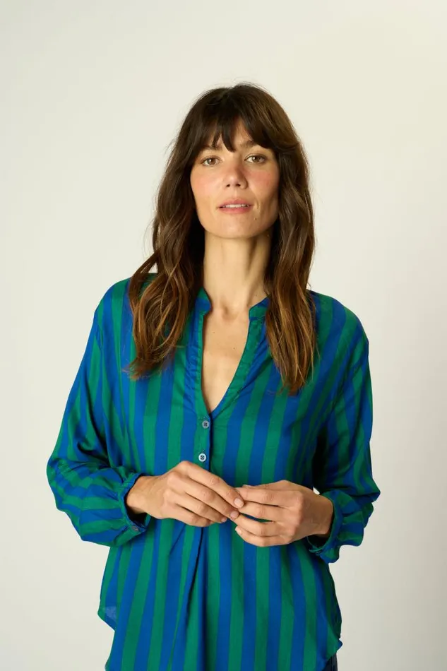 Tops Shop Natalie Martin LESLIE SHIRT Bluegreen Stripe