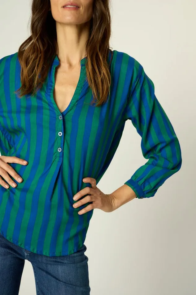 Tops Shop Natalie Martin LESLIE SHIRT Bluegreen Stripe