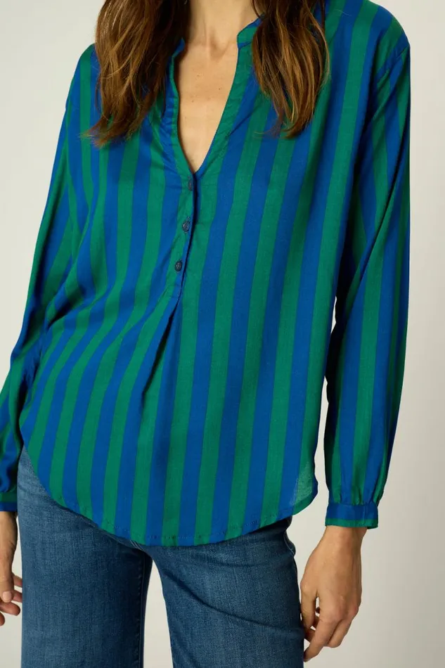 Tops Shop Natalie Martin LESLIE SHIRT Bluegreen Stripe