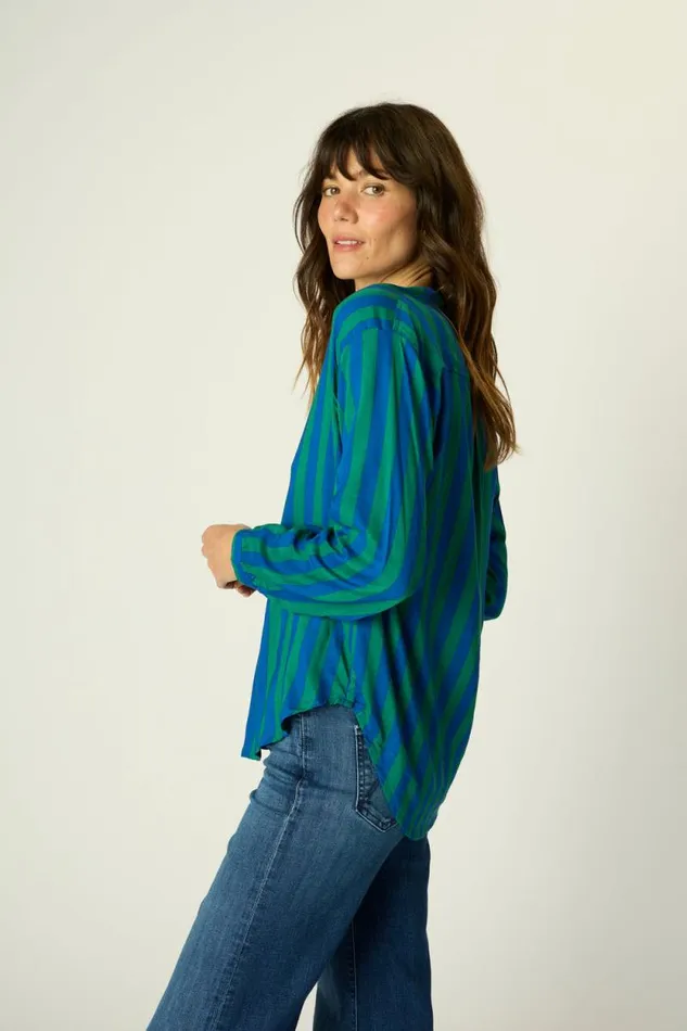 Tops Shop Natalie Martin LESLIE SHIRT Bluegreen Stripe