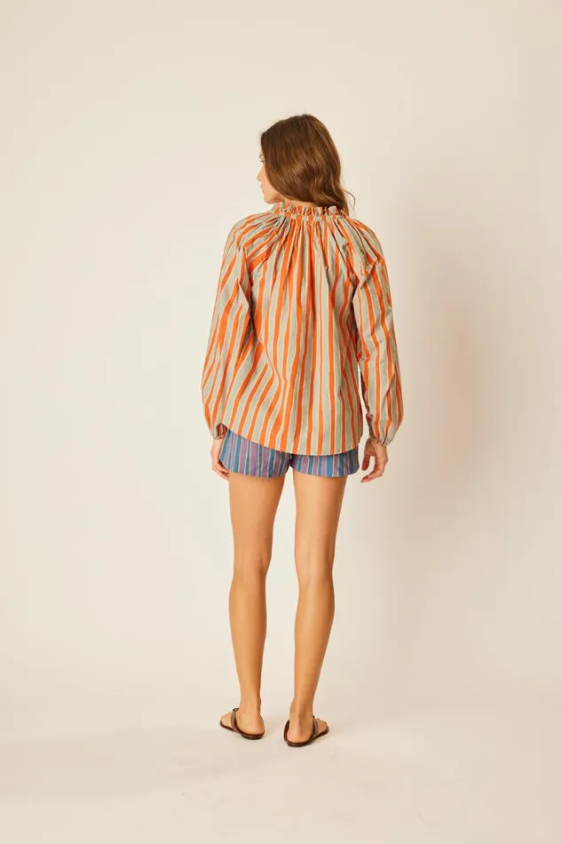 Tops Shop Natalie Martin PENNY BLOUSE Batik Stripe Sage