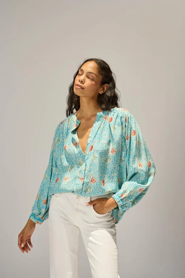 Tops Shop Natalie Martin TOLAN SHIRT Andromeda Turquoise