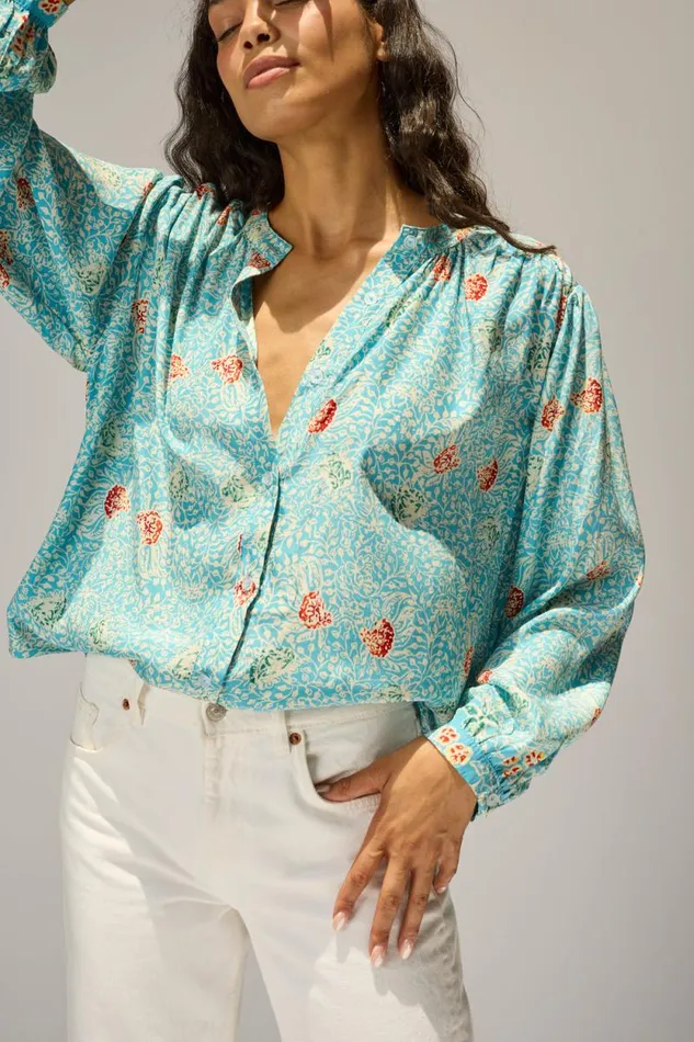 Tops Shop Natalie Martin TOLAN SHIRT Andromeda Turquoise