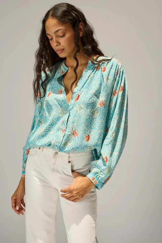 Tops Shop Natalie Martin TOLAN SHIRT Andromeda Turquoise