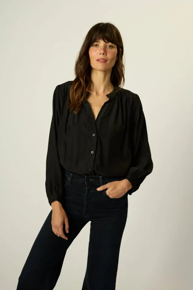 Tops Shop Natalie Martin TOLAN SHIRT Black Silk