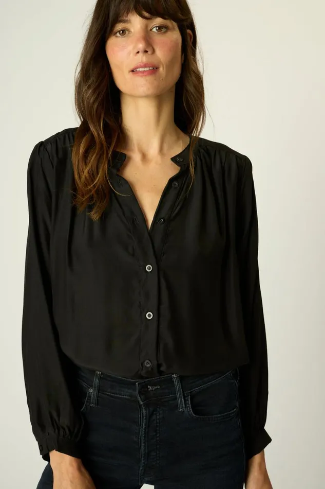 Tops Shop Natalie Martin TOLAN SHIRT Black Silk