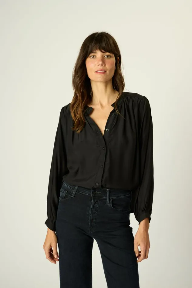 Tops Shop Natalie Martin TOLAN SHIRT Black Silk