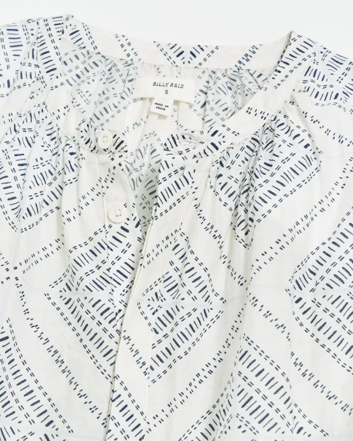 Tops Women Billy Reid Poet Blouse Whiteblue