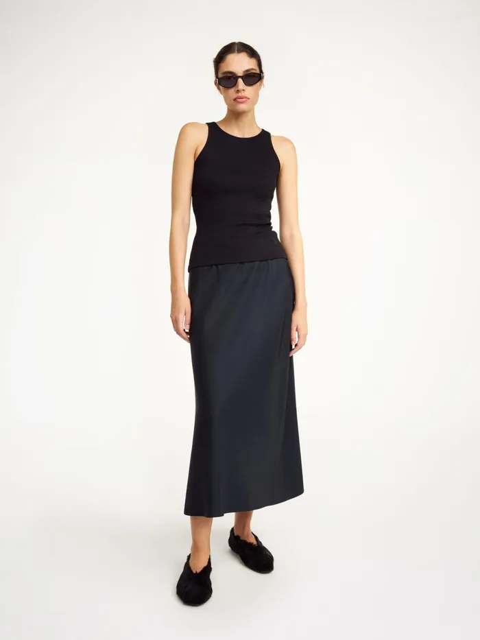 Tops Women By Malene Birger Amani Organic Cotton Tank Top Black
