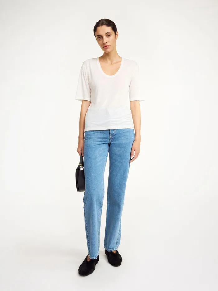 Tops Women By Malene Birger Amaringa Tshirt Soft White