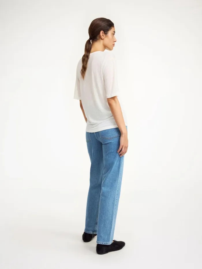 Tops Women By Malene Birger Amaringa Tshirt Soft White Tops Women By Malene Birger Amaringa Tshirt Soft White