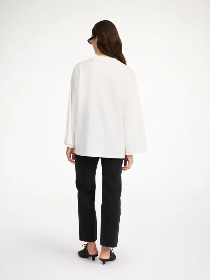 Tops Women By Malene Birger Fayeh Oversized Longsleeve Soft White Tops Women By Malene Birger Fayeh Oversized Longsleeve Soft White