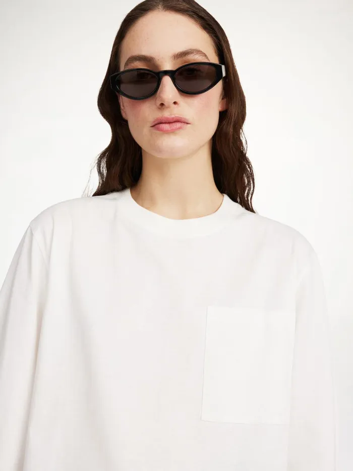 Tops Women By Malene Birger Fayeh Oversized Longsleeve Soft White Tops Women By Malene Birger Fayeh Oversized Longsleeve Soft White