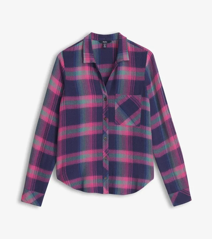 Tops Women Hatley Lila Button Down 8211 Fuchsia Plaid