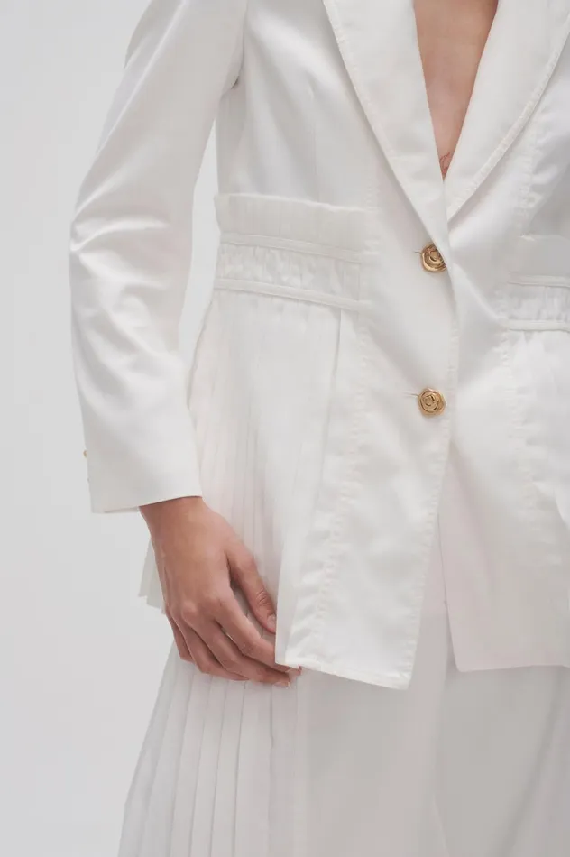 Tranquility Pleated Jacket Ivory Women Aje Blazers Jackets 038 Coats