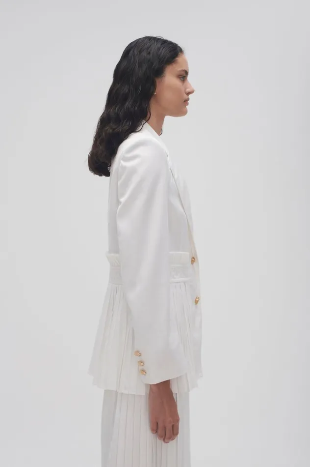 Tranquility Pleated Jacket Ivory Women Aje Blazers Jackets 038 Coats
