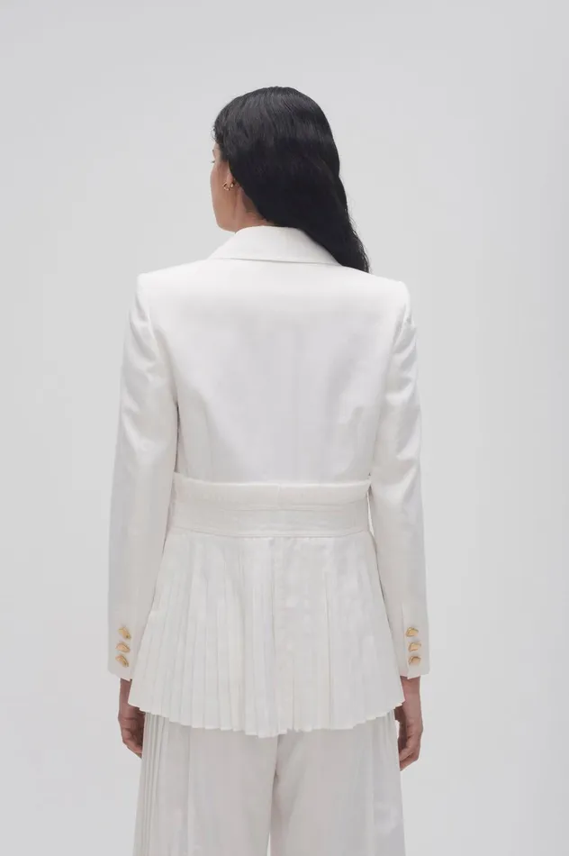 Tranquility Pleated Jacket Ivory Women Aje Blazers Jackets 038 Coats