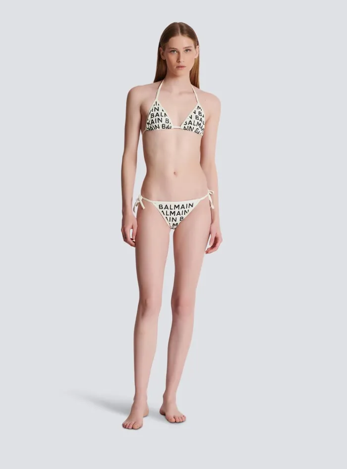 Triangle Bikini Black Women Balmain Swimwear