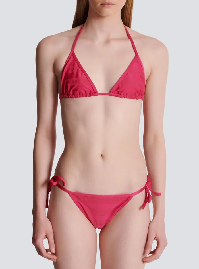 Triangle Bikini Pink Women Balmain Swimwear
