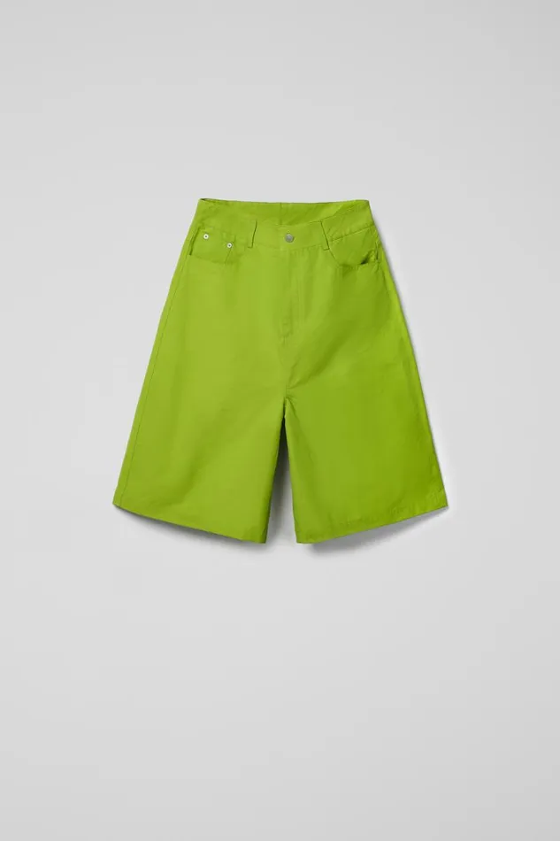 TrousersandShorts Women Camper Tech Shorts Green CottonNylon Shorts