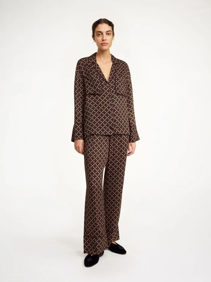 Trousers Women By Malene Birger Ameliano Wideleg Trousers Signature Flower