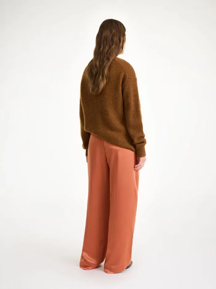 Trousers Women By Malene Birger Cymbaria Highwaist Trousers Dark Cherry Plum