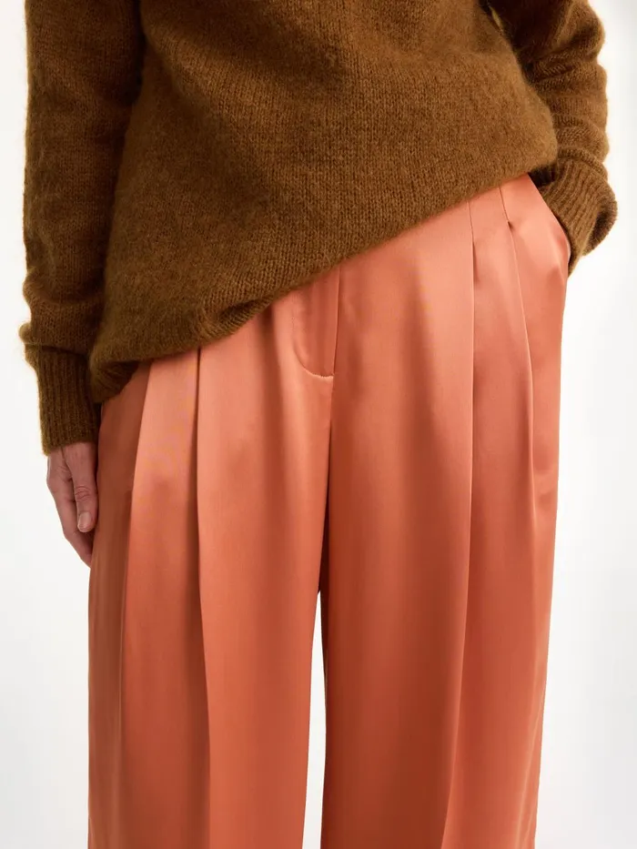 Trousers Women By Malene Birger Cymbaria Highwaist Trousers Dark Cherry Plum