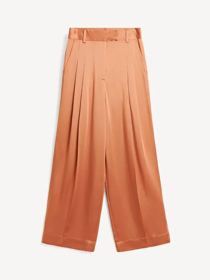 Trousers Women By Malene Birger Cymbaria Highwaist Trousers Dark Cherry Plum