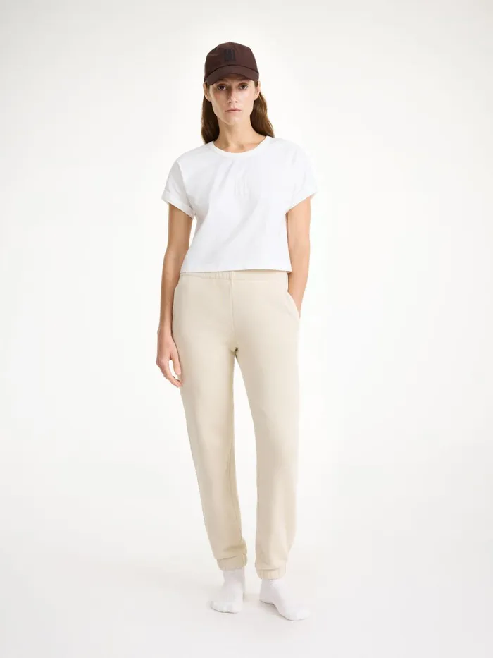 Trousers Women By Malene Birger Hali Organic Cotton Sweatpants Oyster Gray