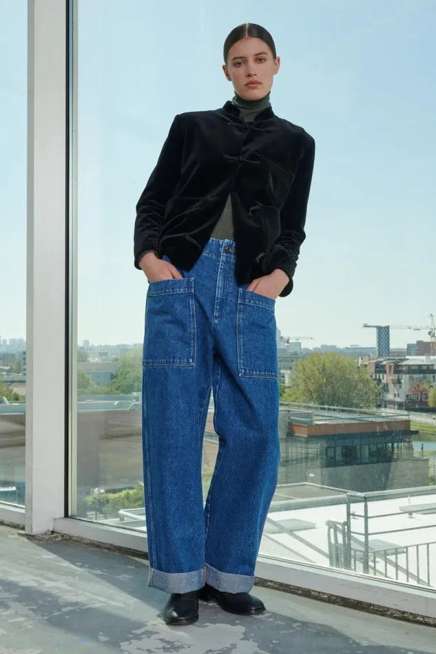 Trousers Women Soeur THABOR JEANS Washed Blue Denim