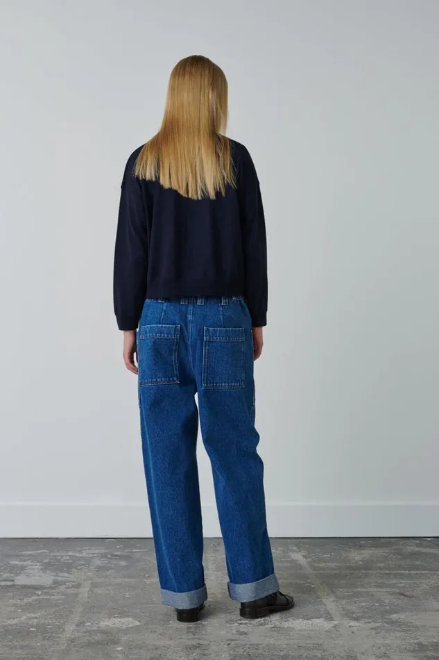 Trousers Women Soeur THABOR JEANS Washed Blue Denim