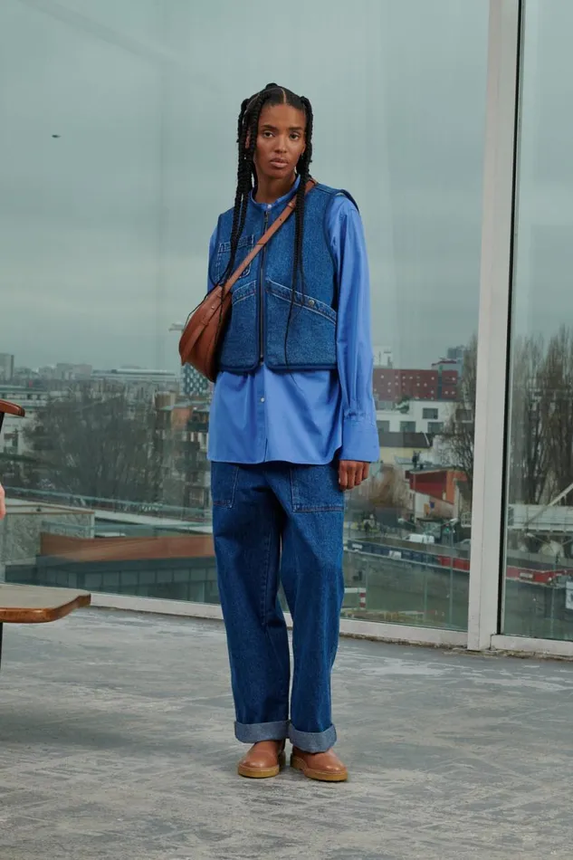 Trousers Women Soeur THABOR JEANS Washed Blue Denim