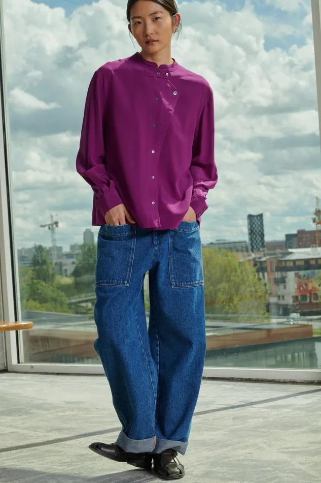 Trousers Women Soeur THABOR JEANS Washed Blue Denim