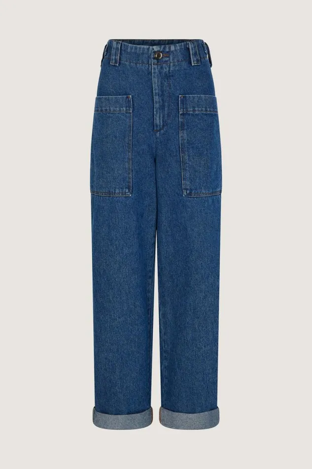 Trousers Women Soeur THABOR JEANS Washed Blue Denim