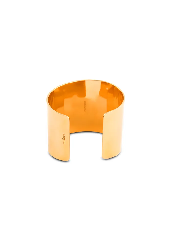 Tubular Bracelet In Engraved Brass Gold Women Balmain Fashion Jewelry