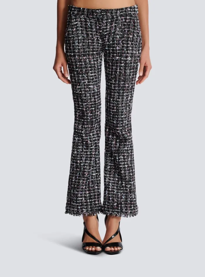 Tweed Flares Black Women Balmain Trousers And Shorts