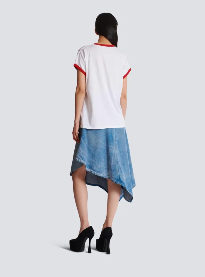 Twotone Tshirt With Strawberry Print White Women Balmain TShirts
