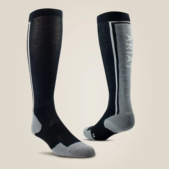 Unisex Socks Ariat AriatTEK Winter Slimline Socks Blackandsleet
