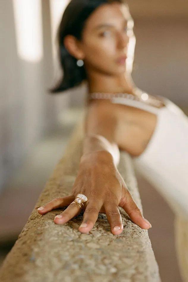 Venus Stacked Ring Moonstone Women Chan Luu Rings