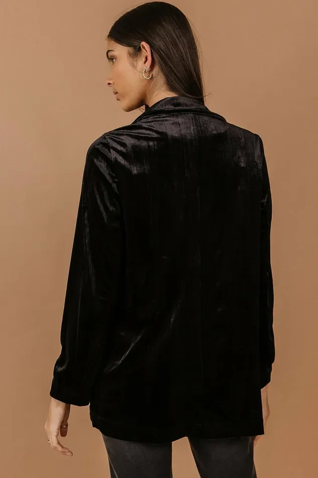 Vero Moda Audrey Velvet Blazer 8211 FINAL SALE Black Women Bohme Jackets and Blazers