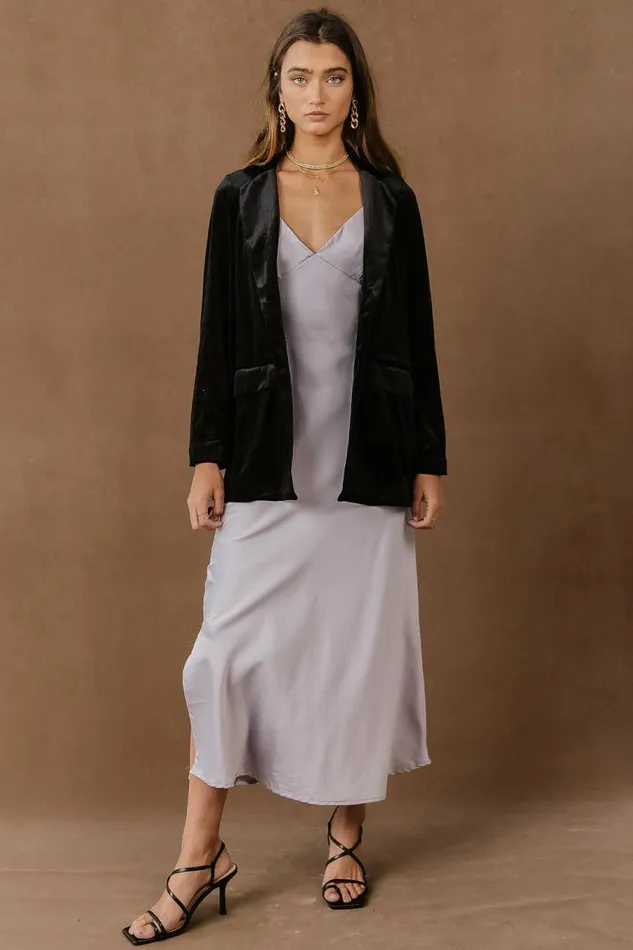 Vero Moda Audrey Velvet Blazer 8211 FINAL SALE Black Women Bohme Jackets and Blazers