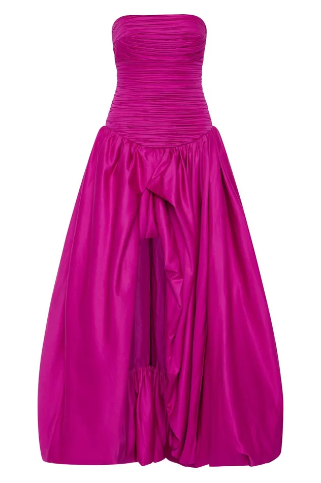 Violette Bubble Hem Maxi Dress Deep Magenta Women Aje Maxi Dresses