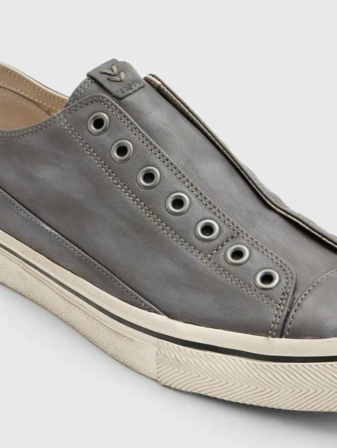VULC LACELESS LOW TOP Dk Steel Htr ShoesLeather John Varvatos Leather Sneakers