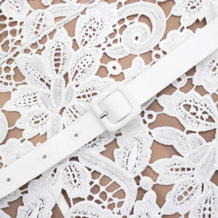 White Floral Lace Mini Dress Women Self Portrait Dresses White Floral Lace Mini Dress Women Self Portrait Dresses