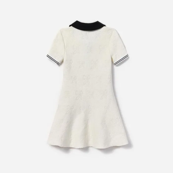 White Jacquard Knit Dress Kids Self Portrait Knitwear White Jacquard Knit Dress Kids Self Portrait Knitwear