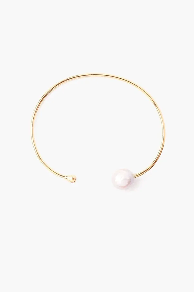 White Pearl And Gold Diamond Cuff Women Chan Luu Bracelets