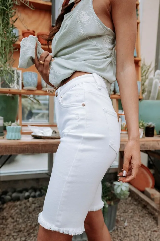 Whitney White Denim Bermuda Shorts 8211 FINAL SALE White Women Bohme Shorts